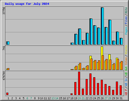 Daily usage for July 2024