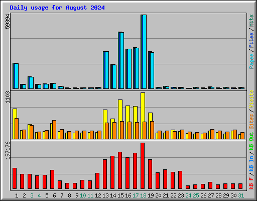 Daily usage for August 2024