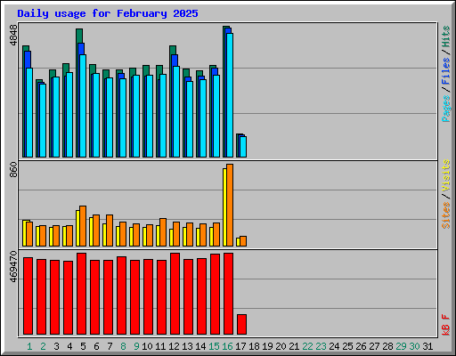 Daily usage for February 2025