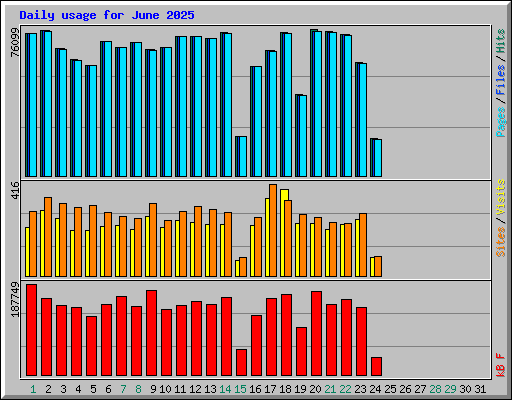 Daily usage for June 2025