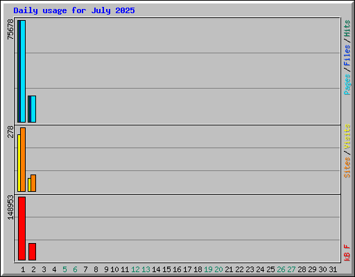 Daily usage for July 2025
